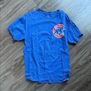 Majestic Blue Cubs Emblem Tee - Schwarber